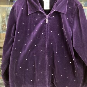 Quacker Factory Purple Jacket with Silver Accents